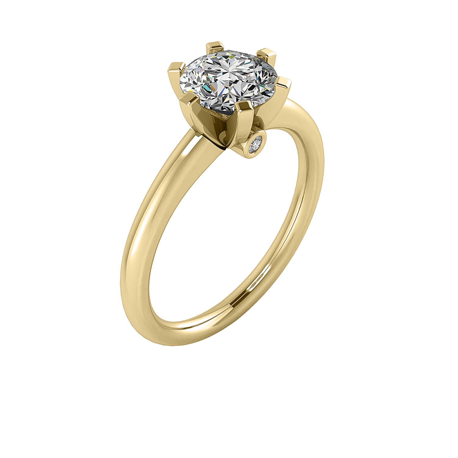 Ariella Solitaire engagement ring with 6 prongs